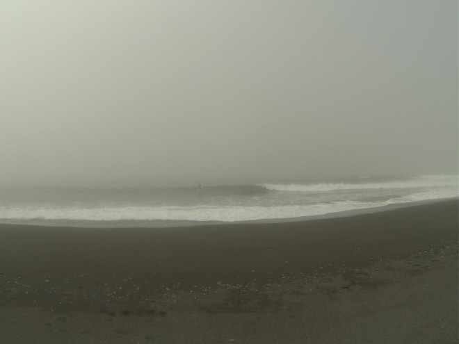 So, I actually surfed at a backup spot, knowing the tide was all wrong, the waves would be (and were) totally closing-out. This is the third place I checked, the second I surfed. A lot of walking was involved. My line on this is: