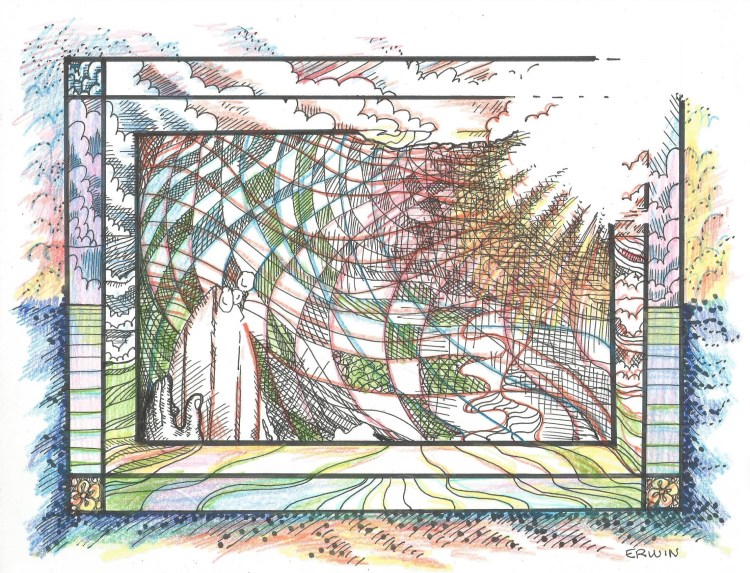 I got totally carried away, kind of an illustration of a dream in color. Probably why men (according to women, mostly) dream in black and white.